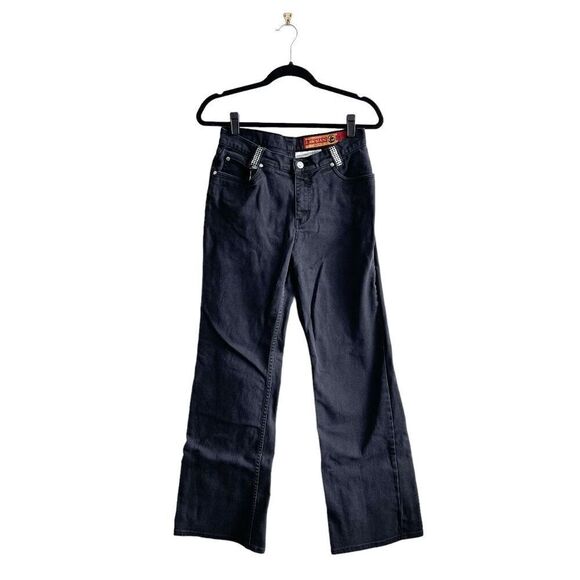 Lawman Women's Slim Fit Jeans Bootcut Denim Rhinestones Black Western Size 7 - Picture 2 of 9